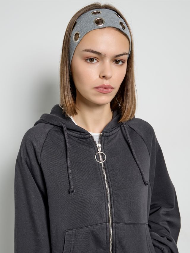 OVERSIZED WASHED ZIP-HOODIE