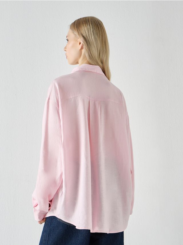 OVERSIZED LINEN BASIC SHIRT