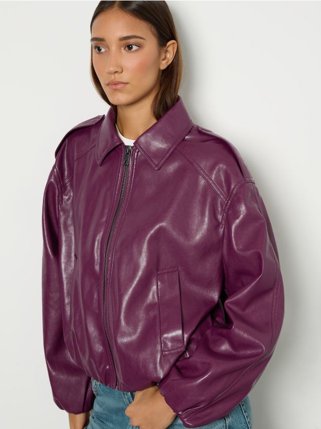 BALOON HEM PU JACKET