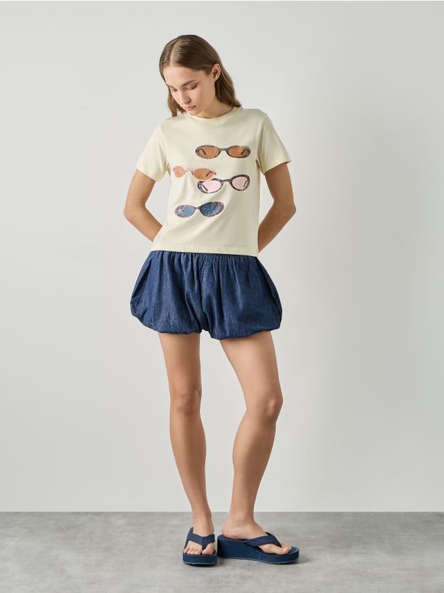 BLOOMER DENIM SHORTS