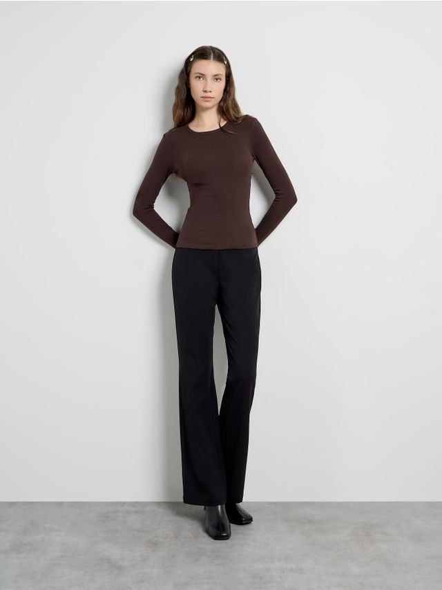 TAILORING FLARE TROUSERS WITH ELASTIC ON THE BACK