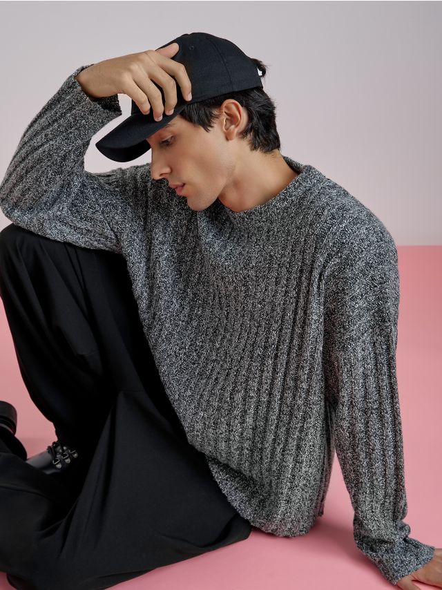 RIBBED CUFFLES SWEATER
