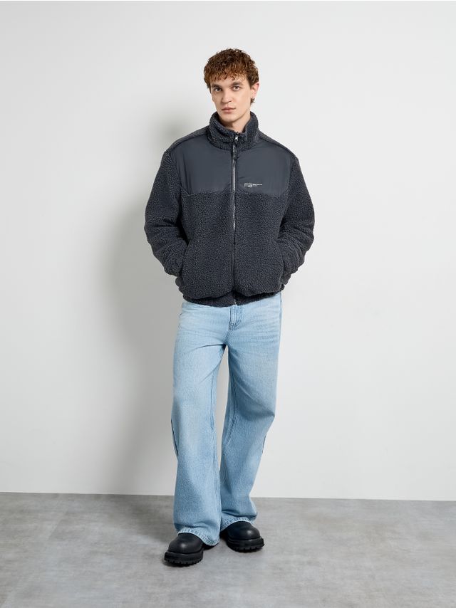 REVERSIBLE NYLON SHERPA JACKET