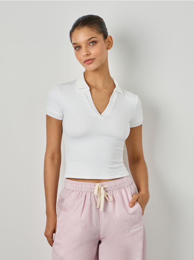 SHORT SLEEVE POLO IN TECH FABRIC WITH EMBROIDERY