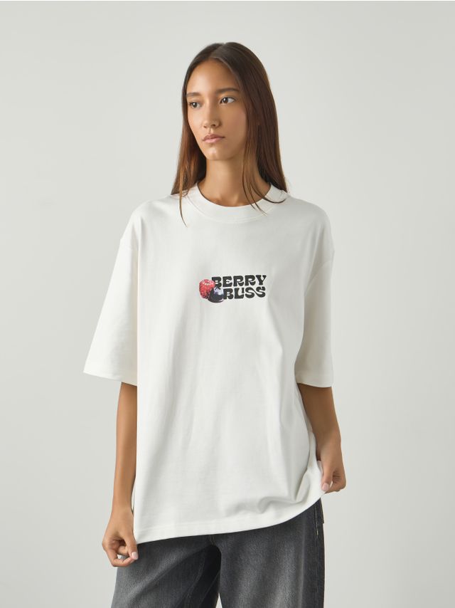 HEAVY COTTON TEE WITH BACK PRINT