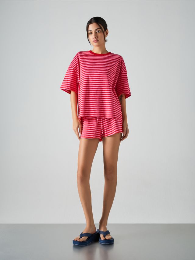 STRIPED MINI-SHORTS