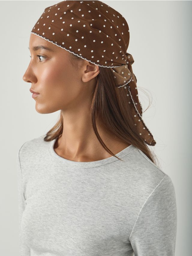 POLKA DOT SATIN SCARF