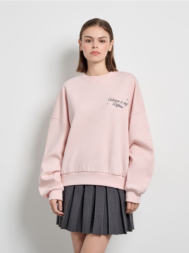 SWEATSHIRT WITH EMBROIDERED BACK PRINT