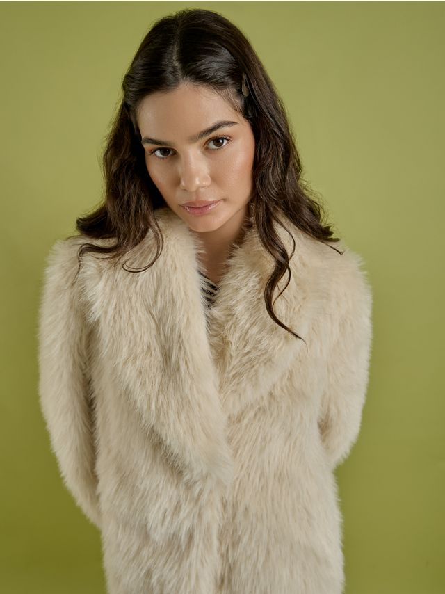LONG FAUX FUR COAT