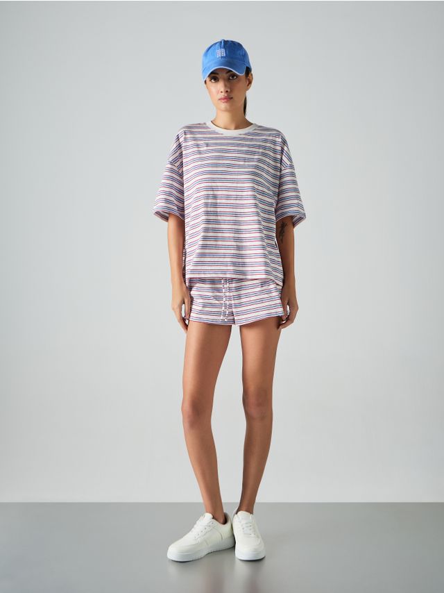 STRIPED MINI-SHORTS