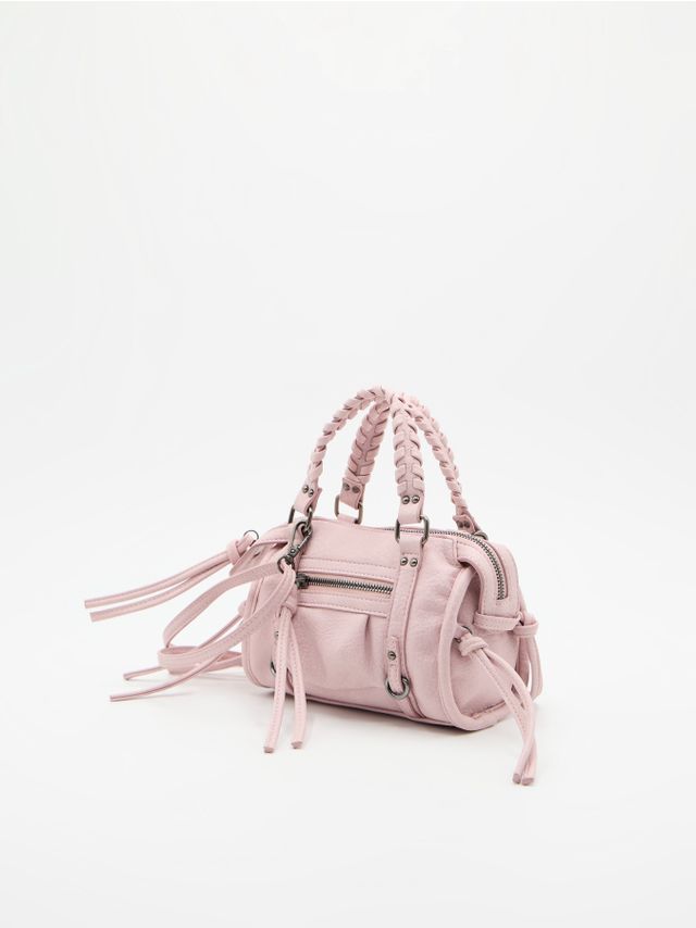 MINI PEBBLED PU BOWLING-BAG
