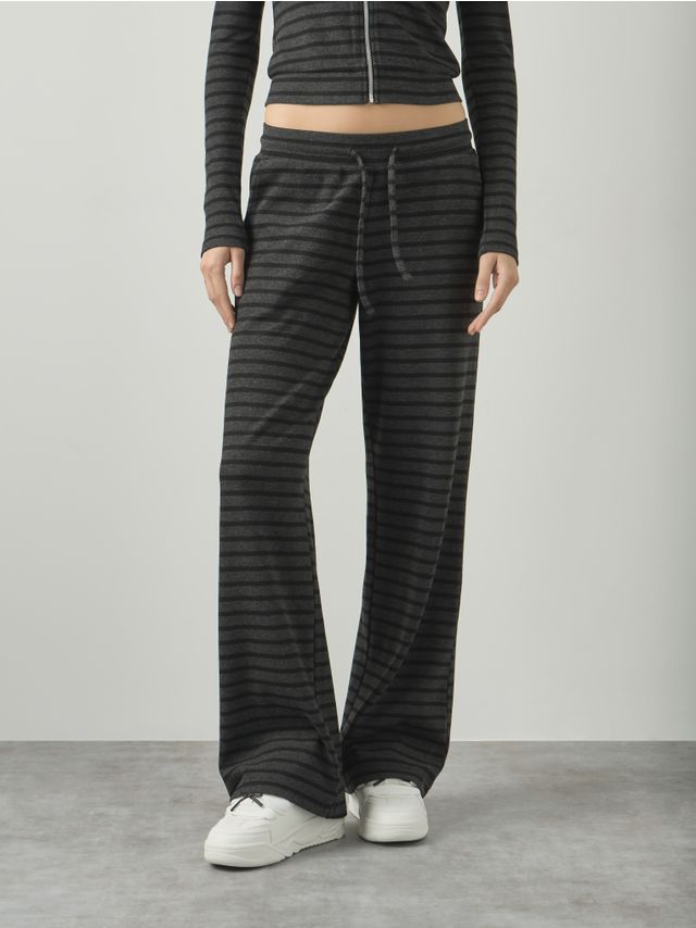 STRIPED SOFT TROUSERS WITH DRAWSTRING