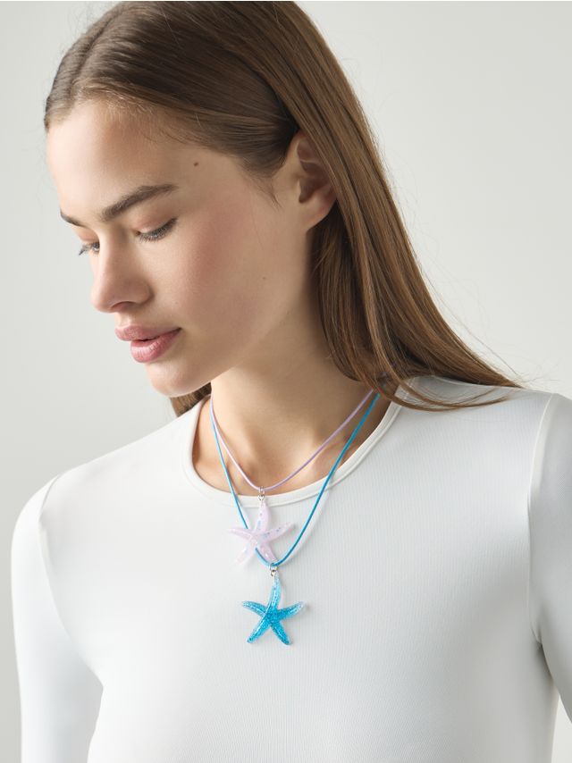 PLASTIC SEA STAR 2 NECKLACES PACK