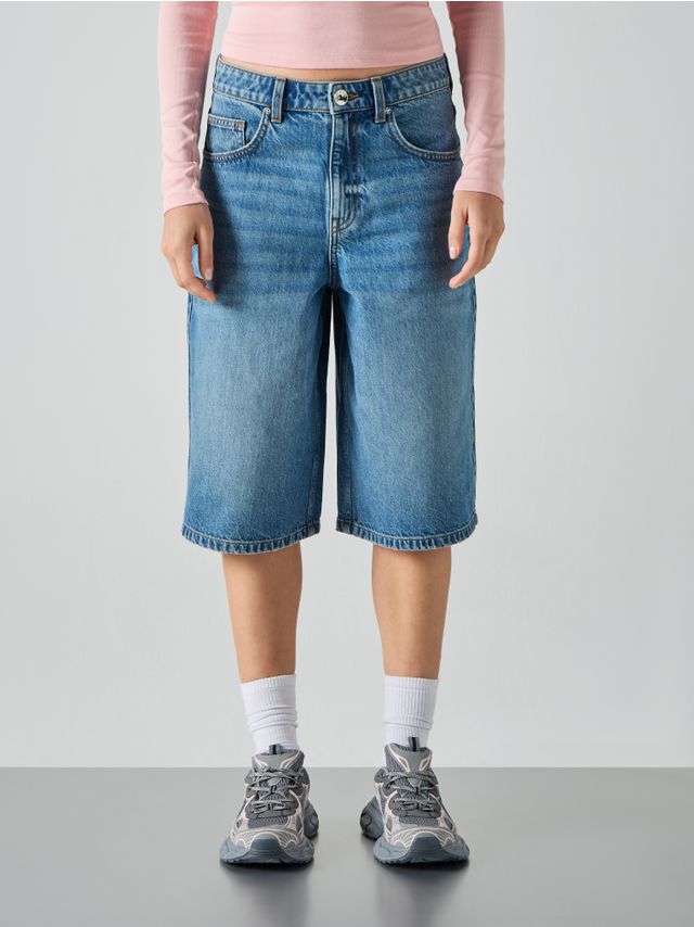EXTRA BAGGY LONG DENIM BERMUDA