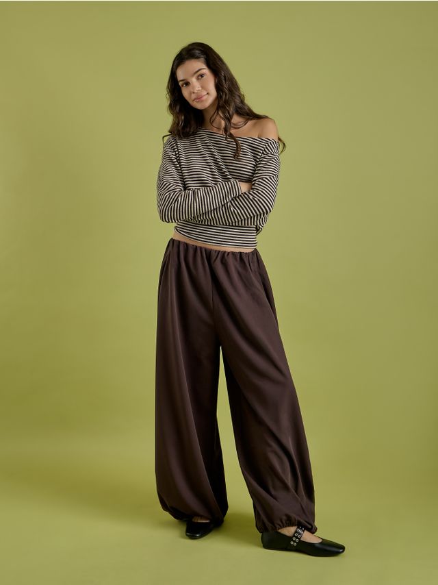 SAROUEL TROUSERS WITH ELASTIC WAISTBAND