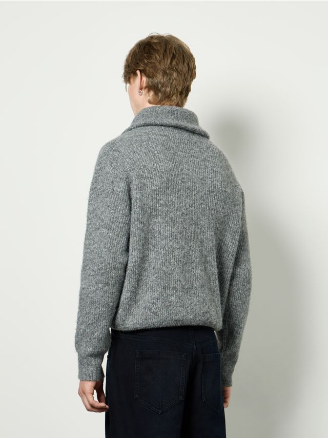 WOOL ADDED HALF-ZIP SWEATER
