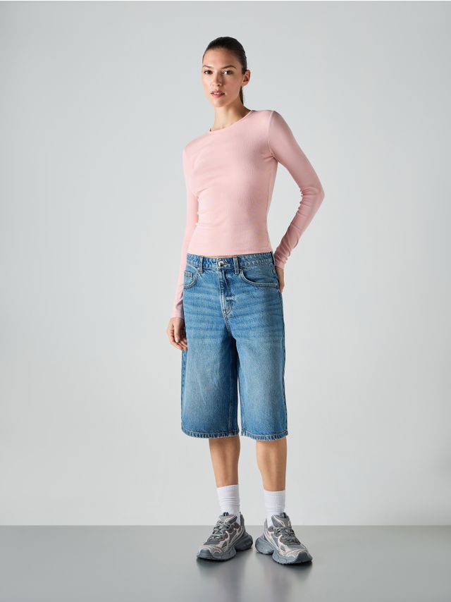 EXTRA BAGGY LONG DENIM BERMUDA