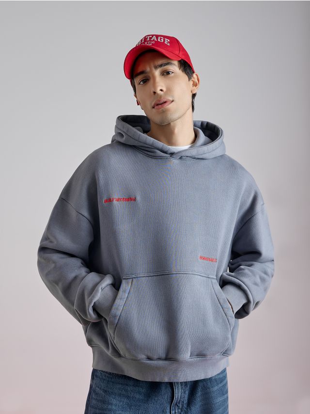 HEAVY COTTON HOODIE WITH MINIMAL PRINT