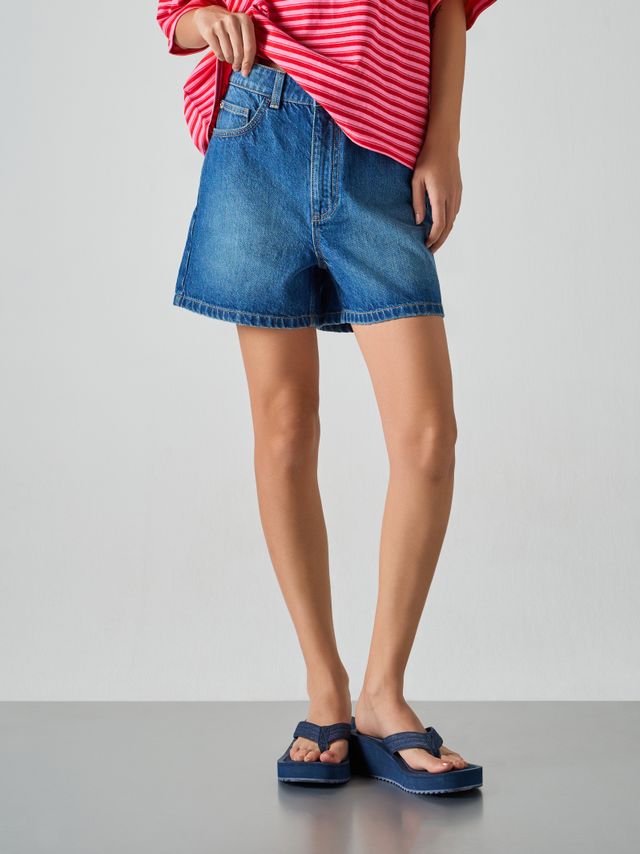 MOM FIT DENIM SHORTS
