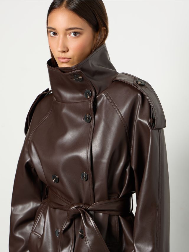 PU SHORT TRENCHCOAT