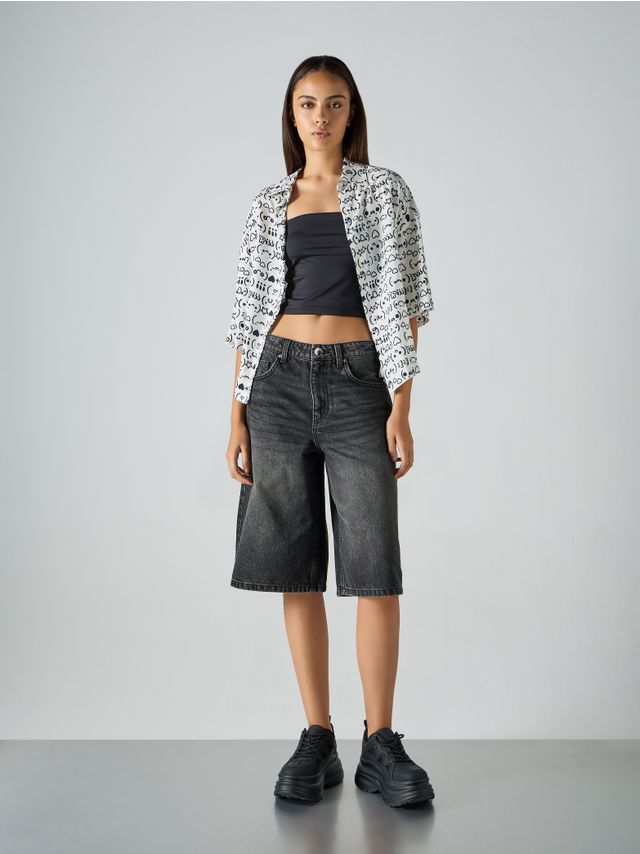 EXTRA BAGGY LONG DENIM BERMUDA
