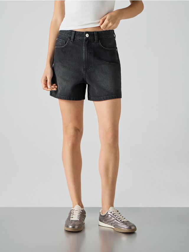 MOM FIT DENIM SHORTS