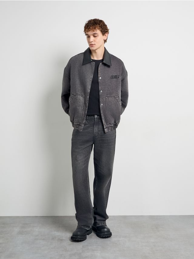 PADDED DENIM BOMBER JACKET