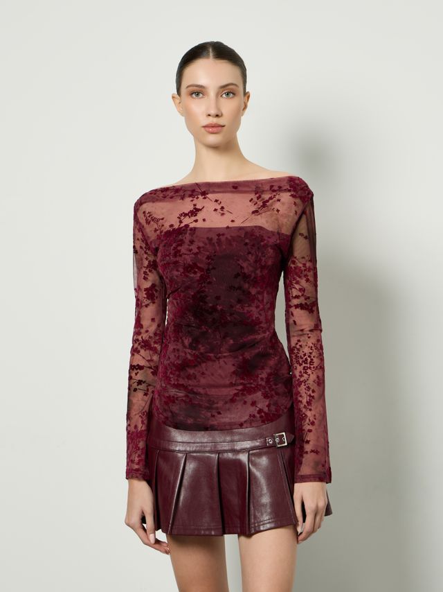 DEVORE FABRIC LONG SLEEVE TOP