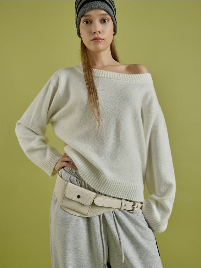 POCKET DETAIL LEATHER LOOK BELT