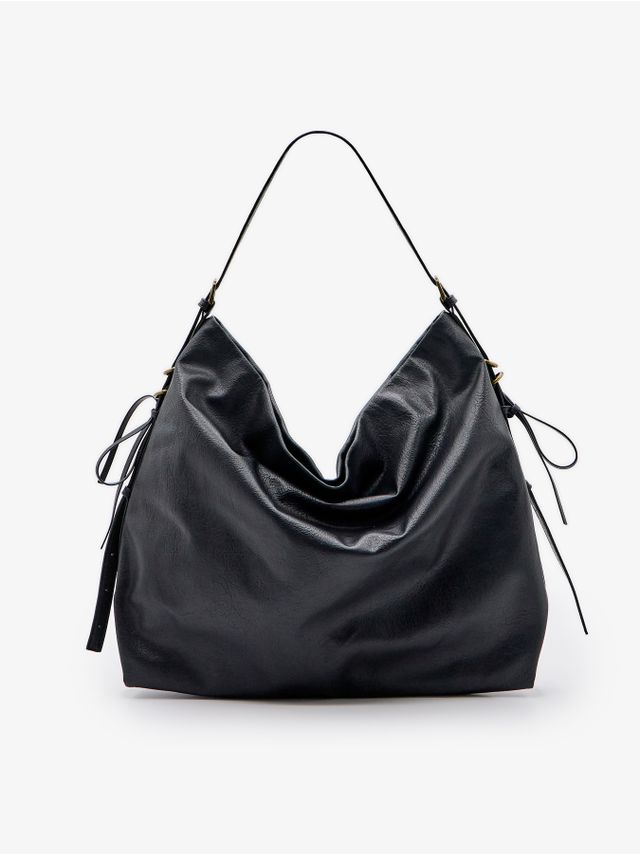 LEATHER LOOK SLOUCH BAG