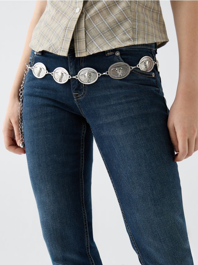 STAG HEAD COWBOW CHAIN BELT