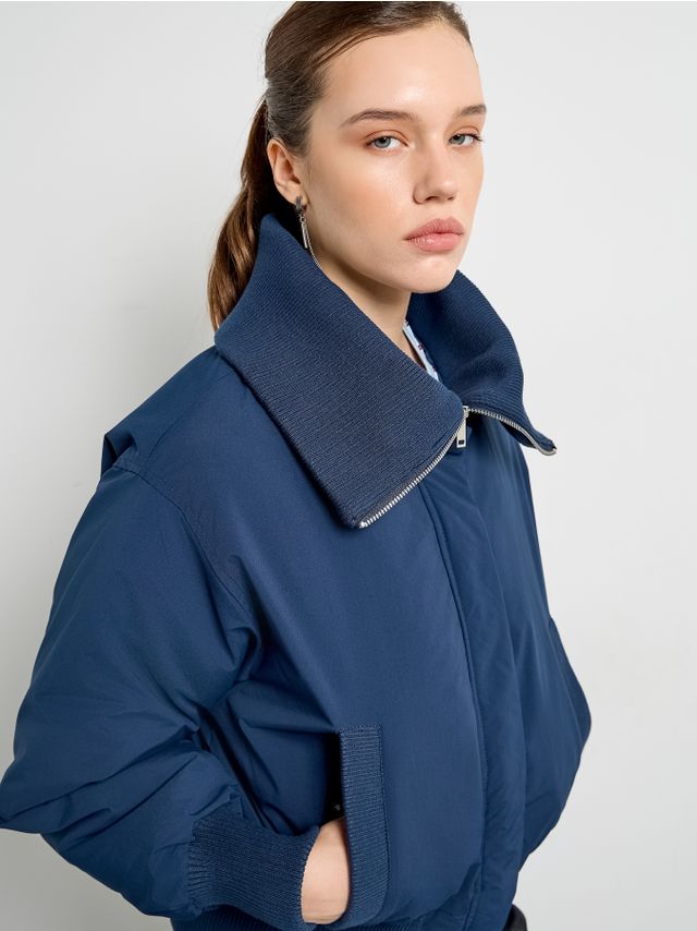 CROPPED JACKET WIN HIGH COLLAR AND CUFFS