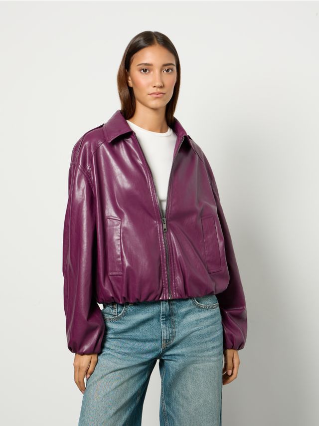BALOON HEM PU JACKET