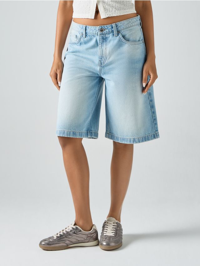 LOW WAIST EXTRA LONG DENIM BERMUDA