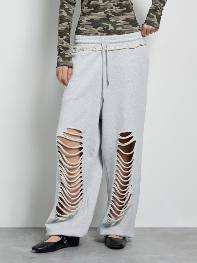 CIRCULAR TROUSERS WITH WIDE SLITS