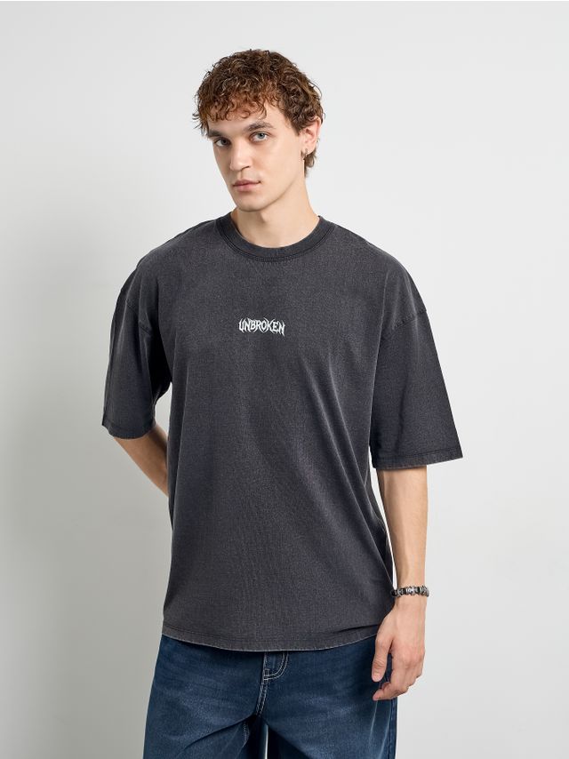 WASHED OVERSIZE TEE WITH PRINT