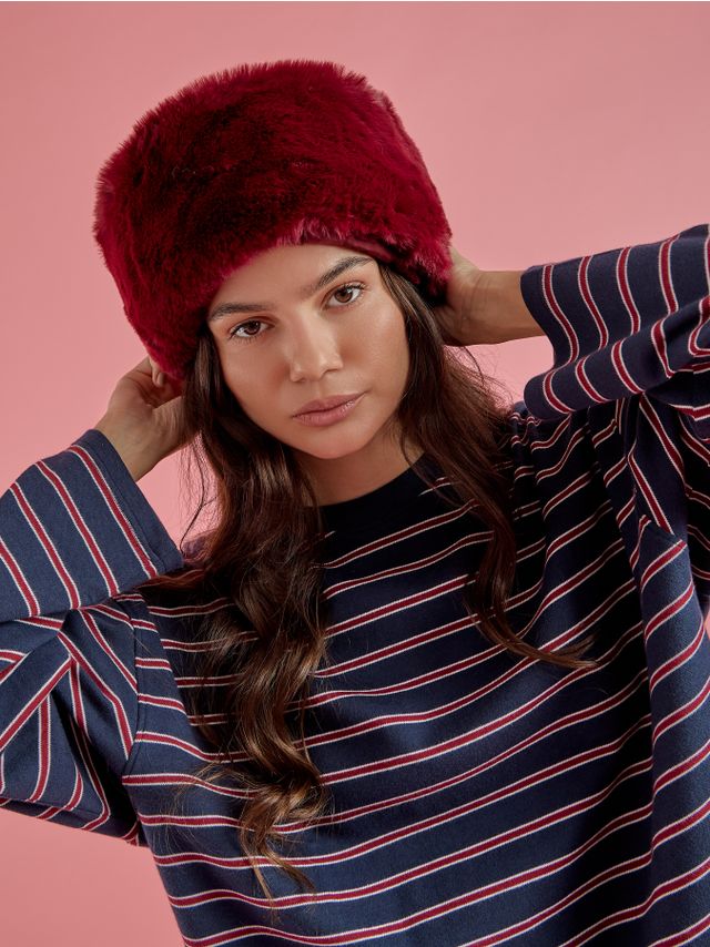 FUR HAT WITH FOLDED CUFF