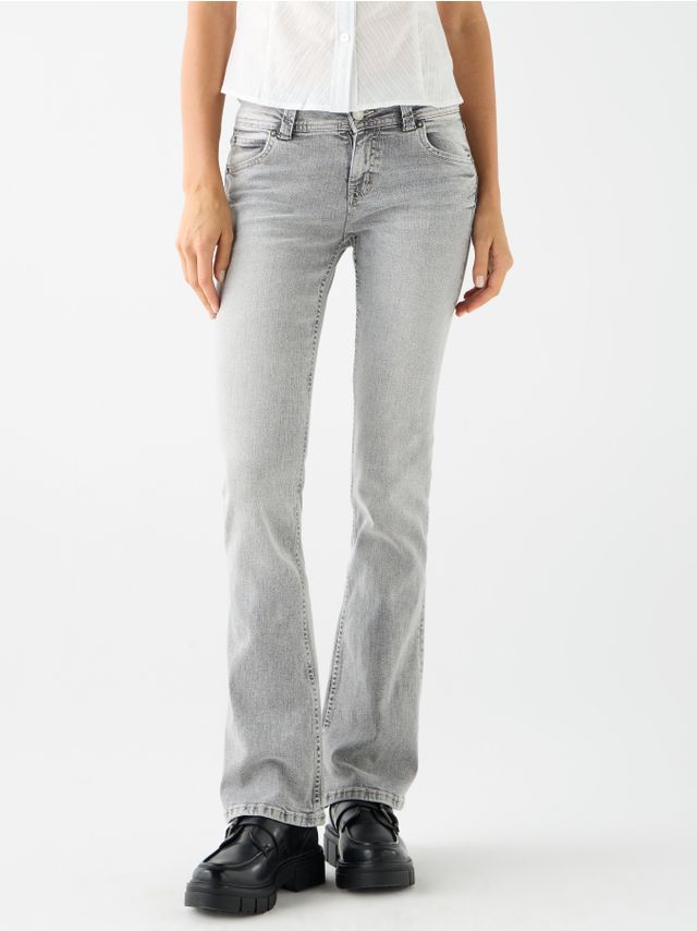 LOW-RISE FLARE JEANS