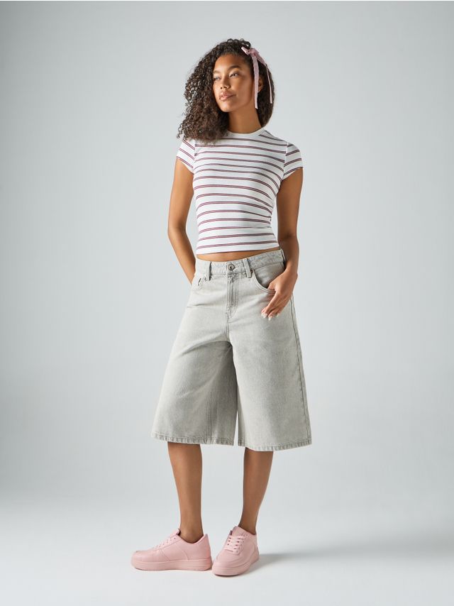 EXTRA BAGGY LONG DENIM BERMUDA