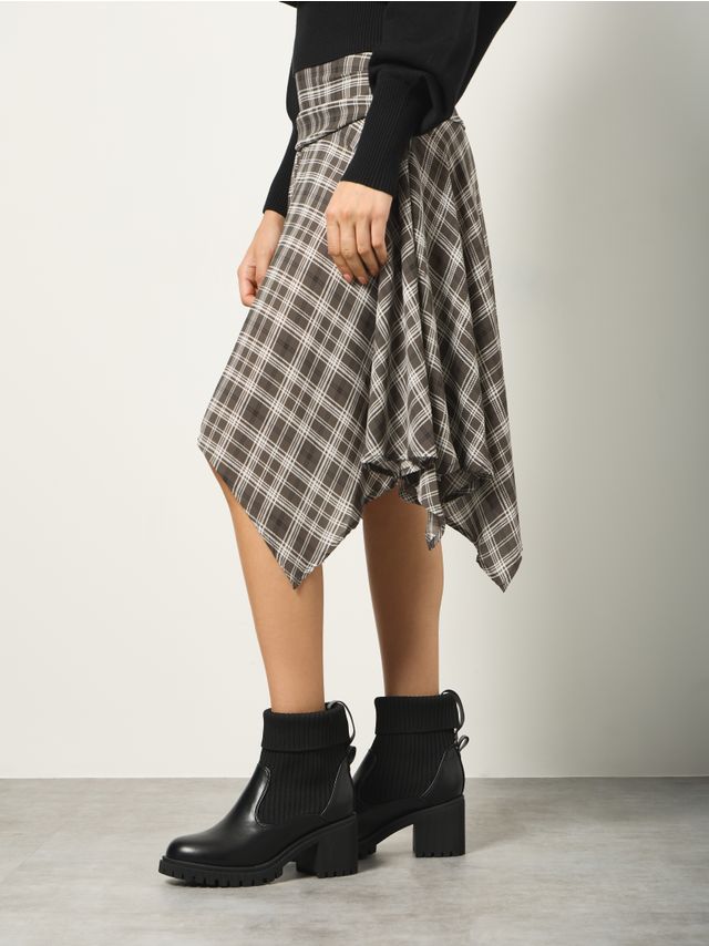 SOCK HEELED ANKLE BOOTS