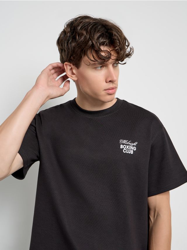 INTERLOCK T-SHIRT WITH BOXING CLUB PRINT