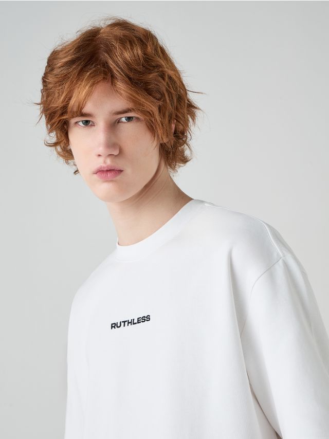 INTERLOCK BOXY T-SHIRT WITH EMBROIDERY