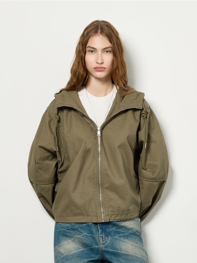 HOODED COTTON LIGHTWEIGHT JACKET