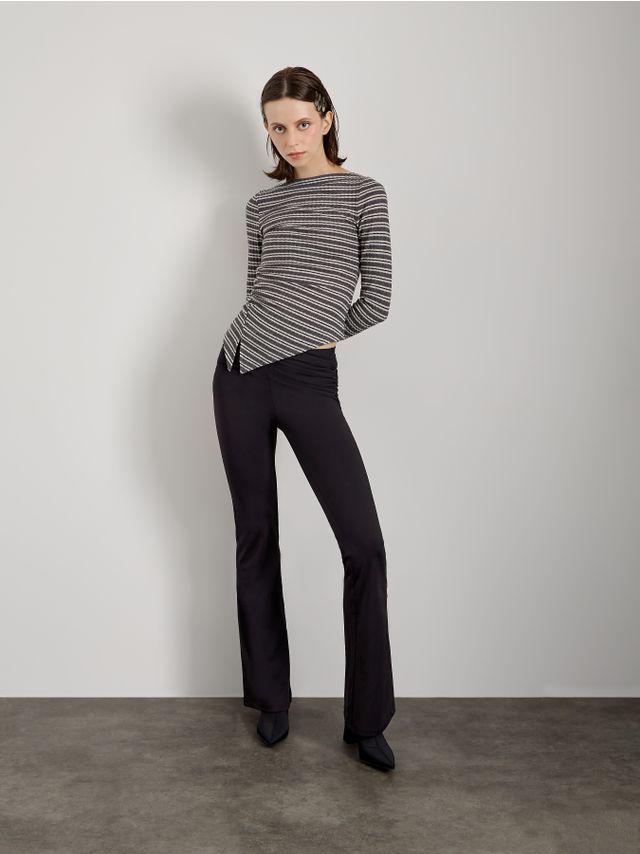 SMOOTH TROUSERS WITH GATHERING