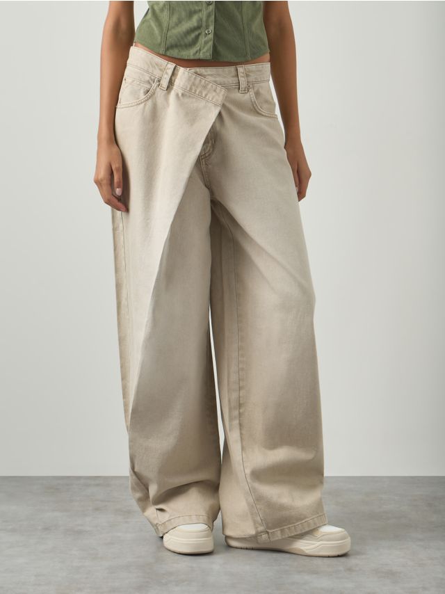 COTTON TROUSERS WITH CROSSED WAIST