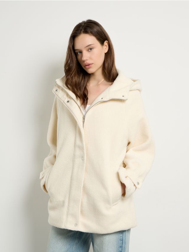 HOODED COAT WITH ZIPPER