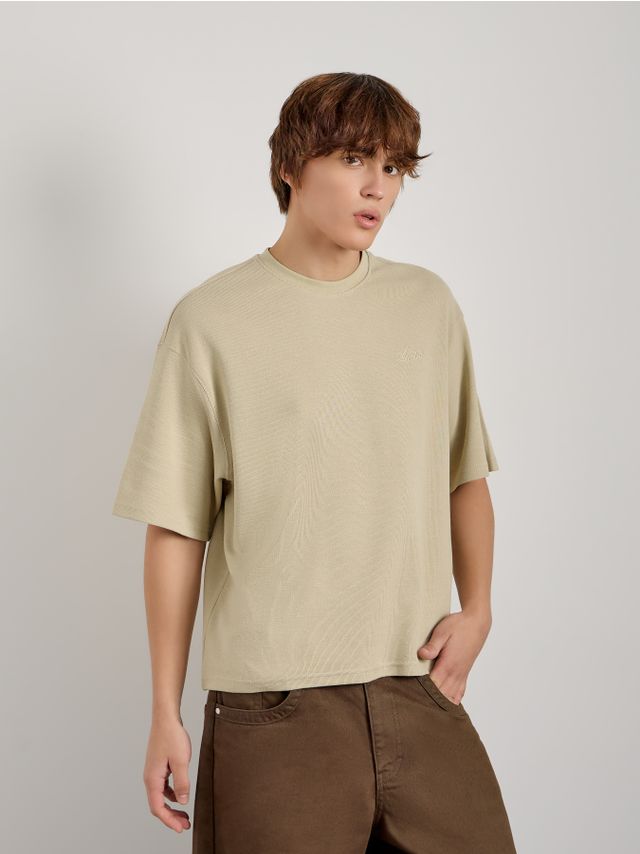 MINI WAFFLE T-SHIRT WITH EMBROIDERY